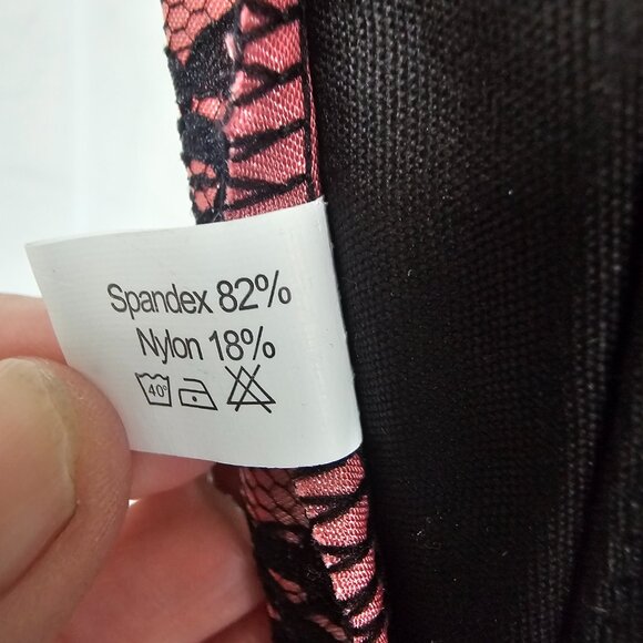 Adore Me Corset Black Pink Lace Ribcage Lace Up Whimsigoth S - Picture 8 of 11